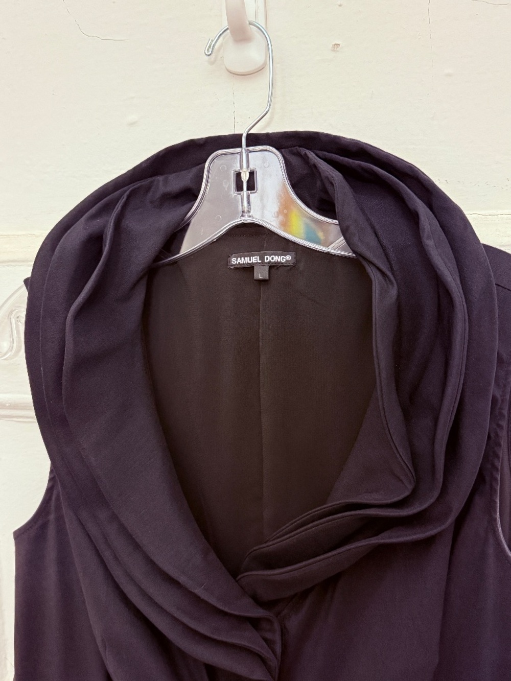 Samual Dong Silk Dupioni Black Dress